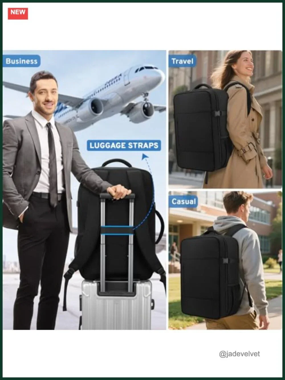 45L Travel Backpack Laptop Bag Carry On Airline Approved Water Resistant